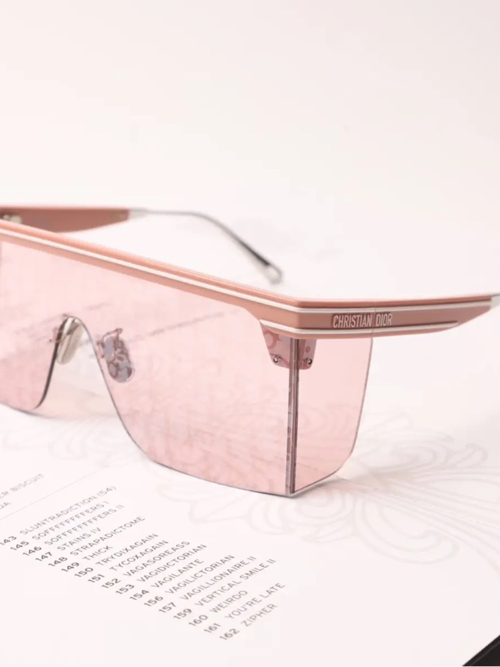 Dior Pink Shield Sunglasses with Logo Visor - Picture 7 of 7